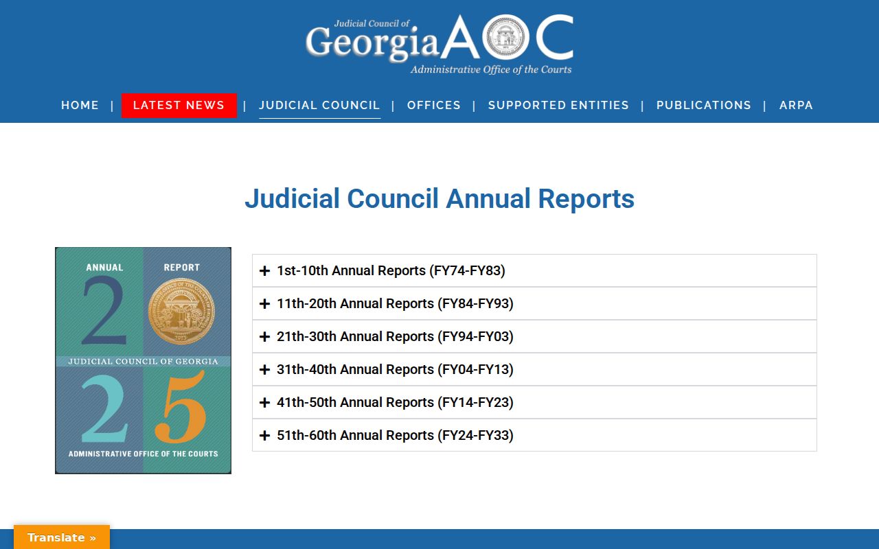 Jasper County court calendar administration source from the Georgia Judicial Council