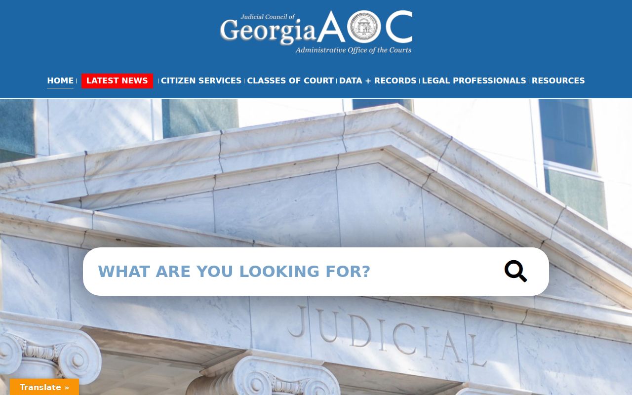 Georgia Courts Judicial Gateway used for Jasper County docket routing